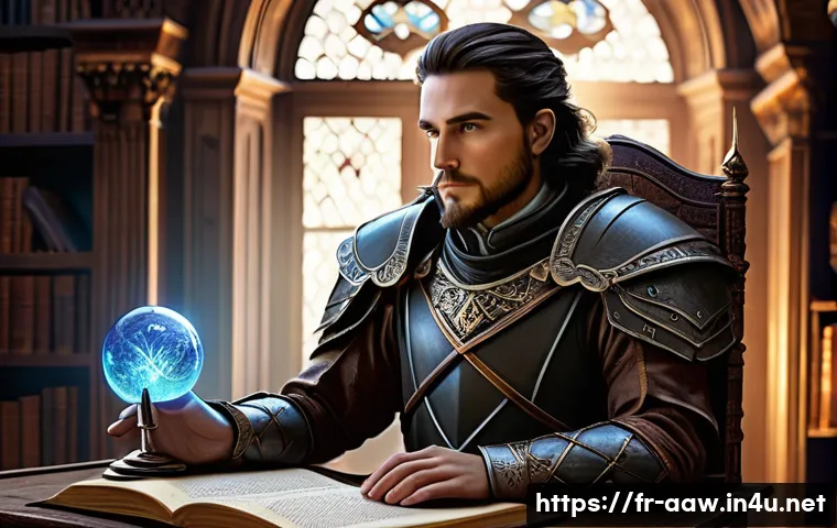 아키에이지 신규 유저 레벨업 - **Prompt 1: The Scholar's Choice in Erenor**
    A determined young adventurer, dressed in practical...