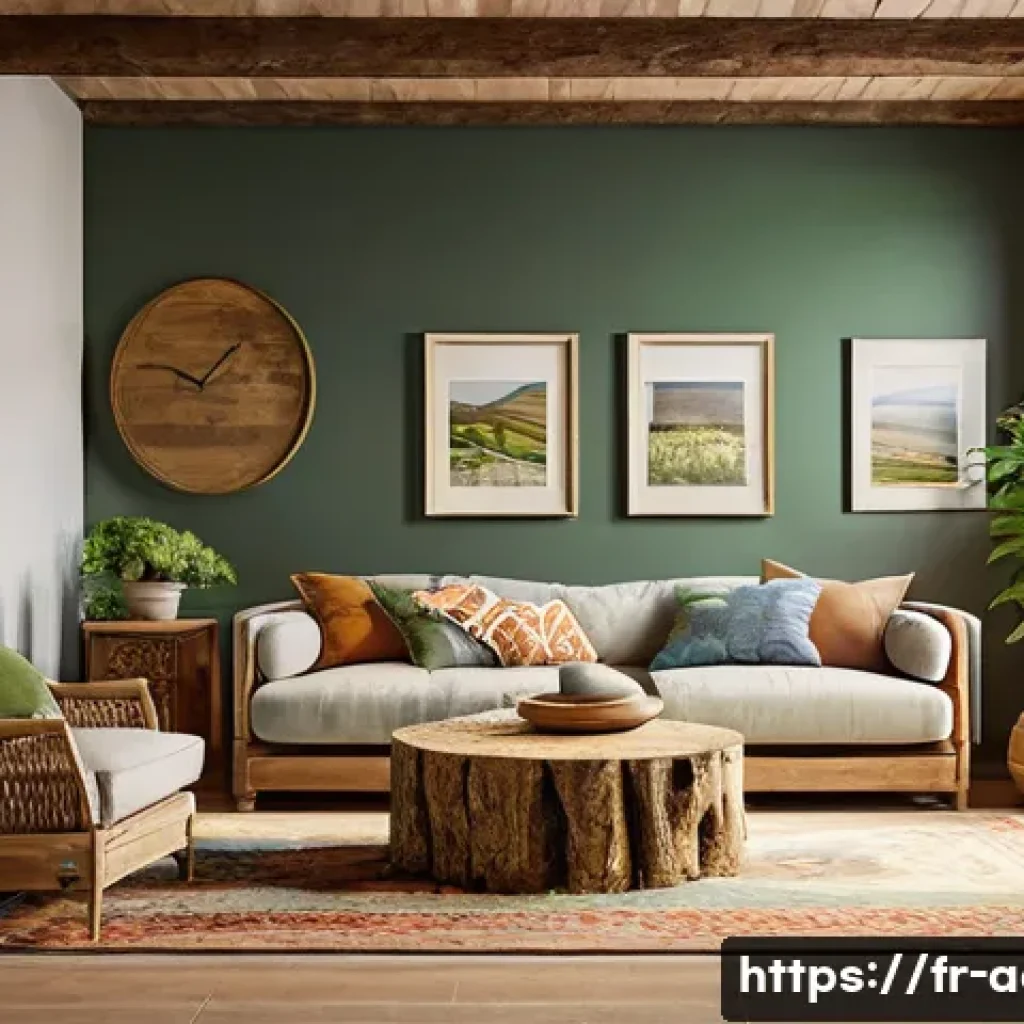 아키에이지 하우징 꾸미기 가이드 - A cozy rustic living room interior featuring warm wooden furniture combined with stone accent walls,...