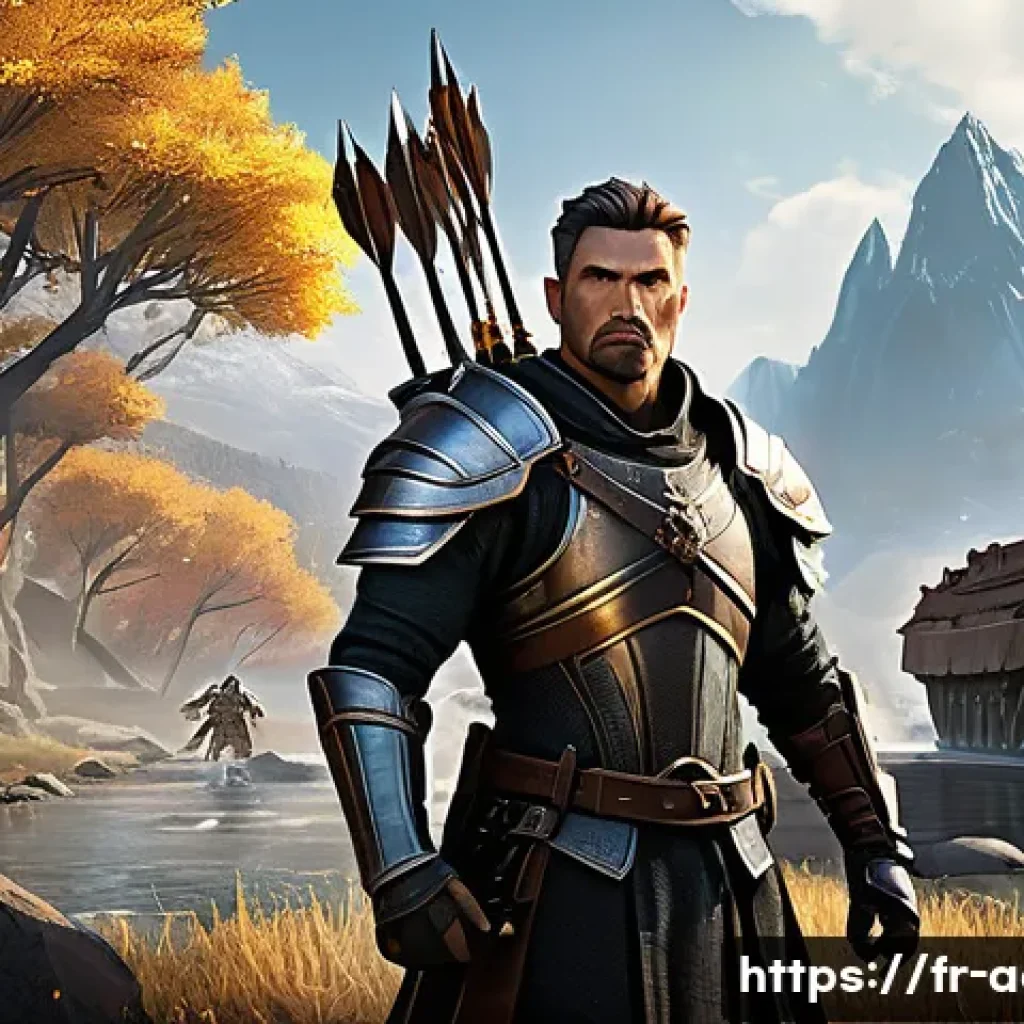 아키에이지 PvP 최적의 팀 조합 - A dynamic PvP fantasy battle scene featuring a heavily armored tank character in ornate, heavy plate...