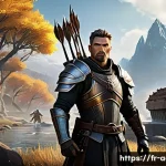 아키에이지 PvP 최적의 팀 조합 - A dynamic PvP fantasy battle scene featuring a heavily armored tank character in ornate, heavy plate...