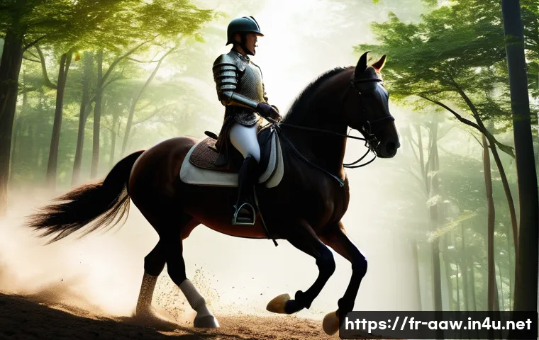 아키에이지 탈것 스피드 비교 - A detailed fantasy scene featuring a swift, majestic horse mount in a lush forest setting, showcasin...